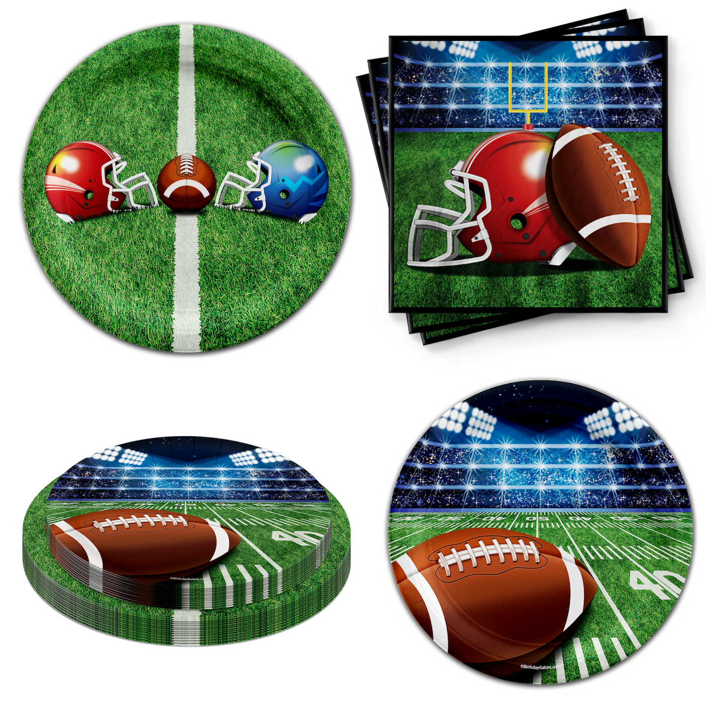 Birthday Galore Sunday Football Party Party Tableware Set Includes Plates Napkins | Kit for 24