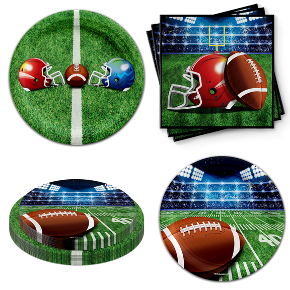 Birthday Galore Sunday Football Party Party Tableware Set Includes Plates Napkins | Kit for 24
