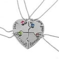 thumbnail image 1 of Birthday Gift 4 Pcs Best Friends Forever And Ever Necklace Engraved Puzzle Friendship 4 Pieces Pendant Necklace Set, Metal Alloy & Rhinestones Necklace makes this Necklace Amazing for Everyone, 1 of 4