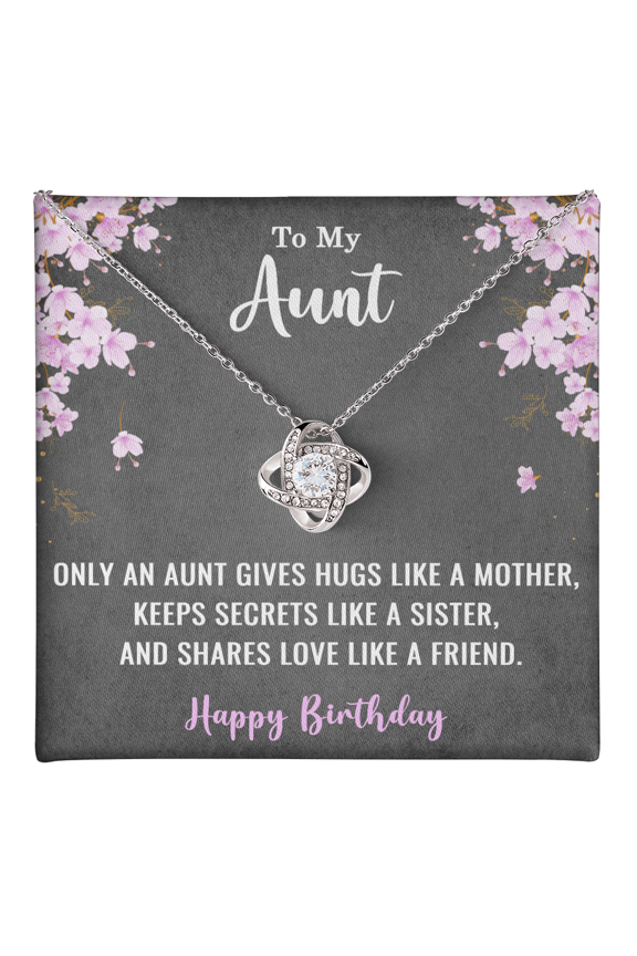 Birthday Gift from Aunt - Birthday Gift for Auntie from Niece and Nephew - Aunty Birthday Jewelry - To My Aunt Necklace Title: 14K White Gold Finish, Box Choice: Standard Box