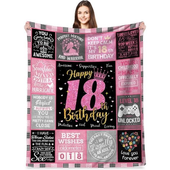 Birthday Gift Blanket for Girls (18th)