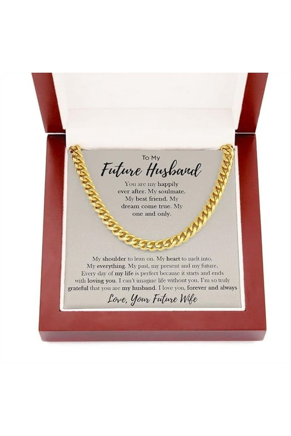 Birthday Gift for Boyfriend from Girlfriend, Valentine's Day Gift for Future Husband from Future Wife, Engagement Gift for Fiance, Cuban Chain Necklace, Anniversary Gift for Boyfriend