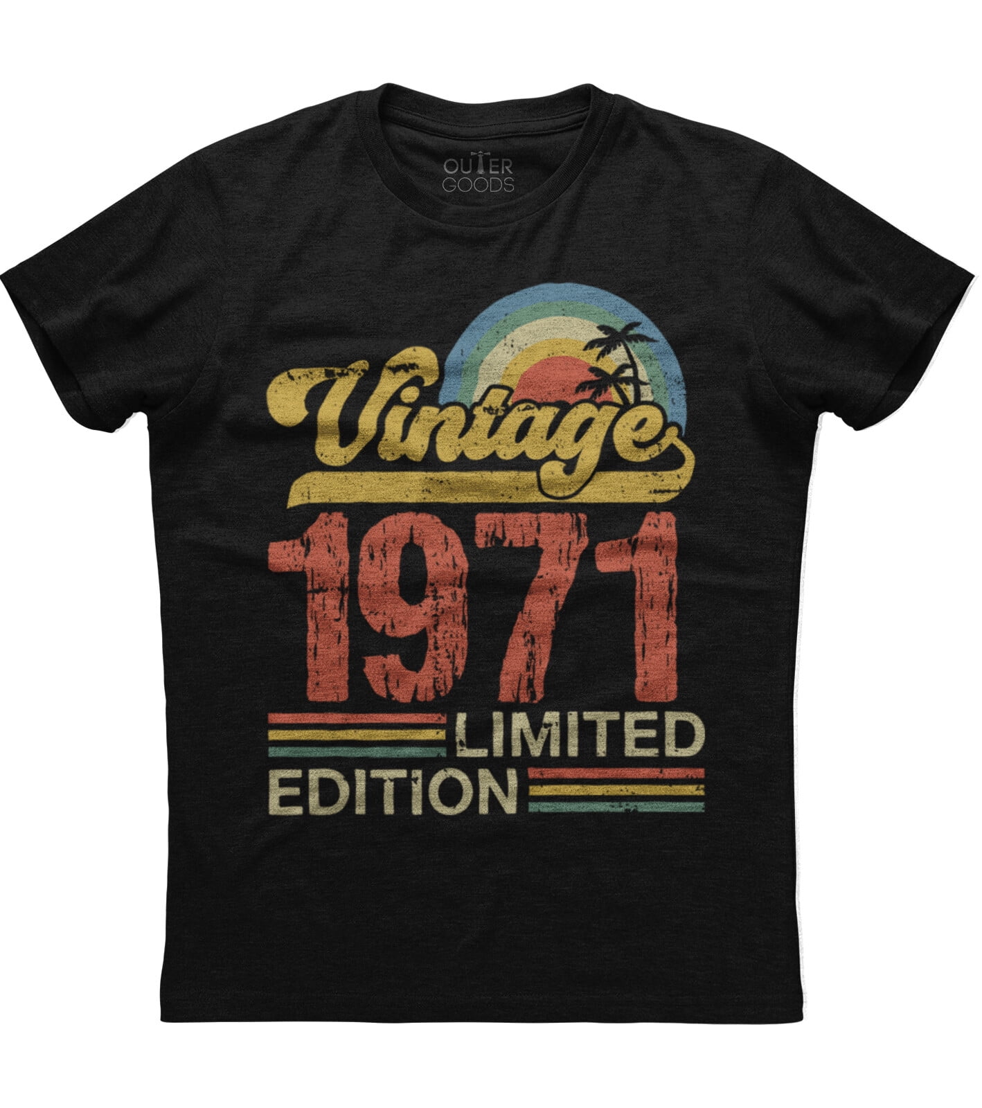 Birthday Gift Classic Old Vintage 1971 Rainbow Palm Tree Celebration ...