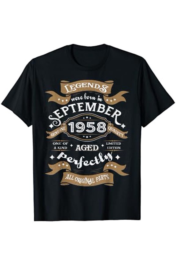 Birthday Gift Legends Were Born In September 1958 T-Shirt
