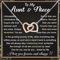 Birthday Gift for Niece from Aunt, Interlocking Heart Necklace For Women, To My Niece Necklace From Aunt, Necklace Gifts For Niece On Christmas With Message Card and Gift Box