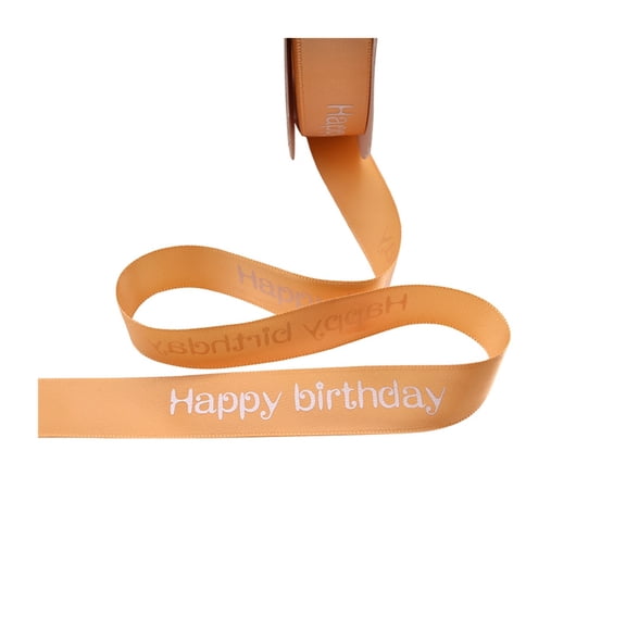 Birthday Gift Ribbon Print Happy Birthday Satin Ribbon Gift Cake Box Wrapping Packing Supplies Handmade DIY Craft Party Supplies