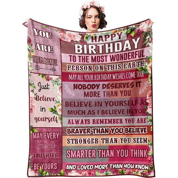Birthday Gift for Women, Birthday Gifts for Mom, Gifts for Women Birthday Unique, 80th 70th 60th 50th Birthday Gifts for Women, Birthday Gifts for Friend, Wife, Sister, Throw Blanket-50*60
