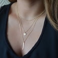 thumbnail image 1 of Birthday Gift Women'S Bead Chain Multi-Layer Necklace Disc Metal Rod Pendant Clavicle Chain Delicate Metal Pendant Necklace, 1 of 7