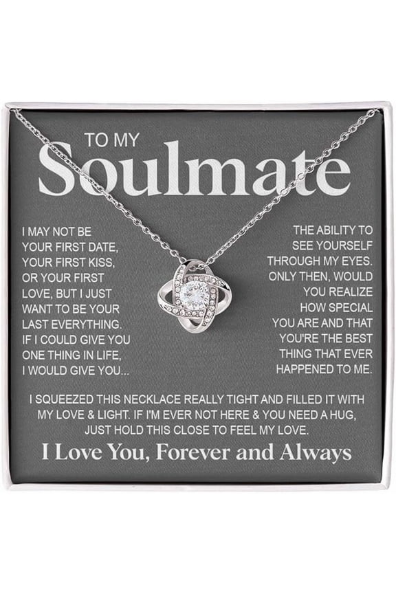 Birthday Gift for Soulmate, 1st Anniversary Gift for Wife from Husband, Birthday Gift for Girlfriend from Boyfriend, Love Knot Necklace Gift for Her