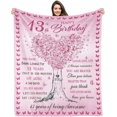 thumbnail image 1 of Birthday Gifts for 13 Year Old Girls, 13th Birthday Decorations for Girls Daughter Granddaughter Sister, 13 Year Old Girl Gifts Ideas for 13 + Year Old Girl Blanket 50" X 60", 1 of 6