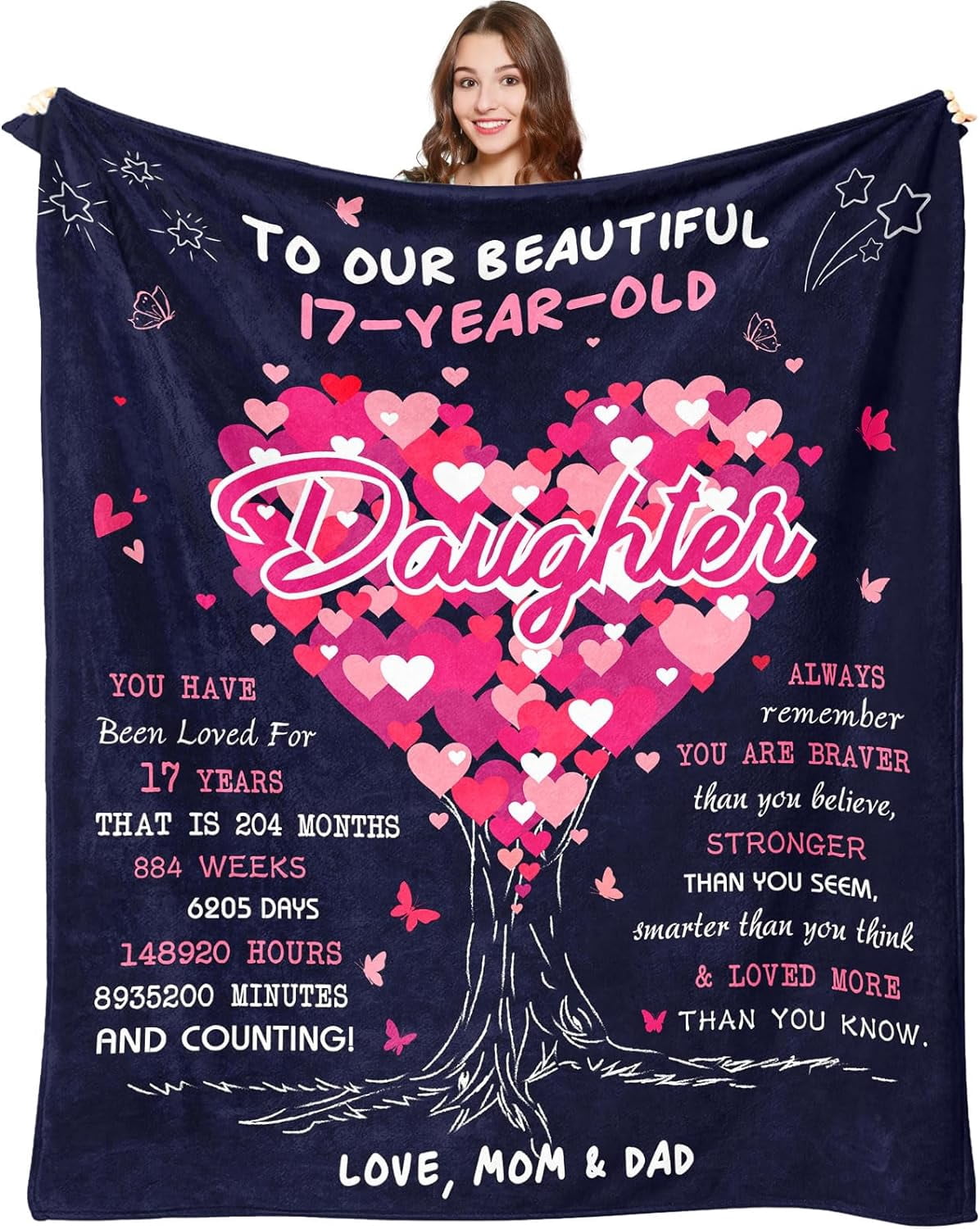 MBMSO 'Sweet 17' Make-up Tasche – Geschenk Zum 17. Geburtstag, Aus Polyester, 23 X 17 Cm, Mit Inspirierendem Spruch