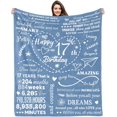 thumbnail image 1 of Birthday Gifts for 17 Year Old Girls,17th Birthday Decorations for Girls Daughter Granddaughter Sister,17 Year Old Girl Gifts Ideas for Teen Girls Blanket 50" X 60", 1 of 6
