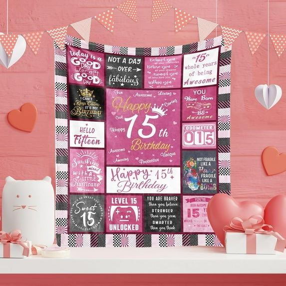 Birthday Gifts for 18 Year Old Girls, 18th Birthday Decorations for Girls, Best 18th Gift Ideas Throw Blankets for Daughter Niece Sister Friends(Size:50" X 60")