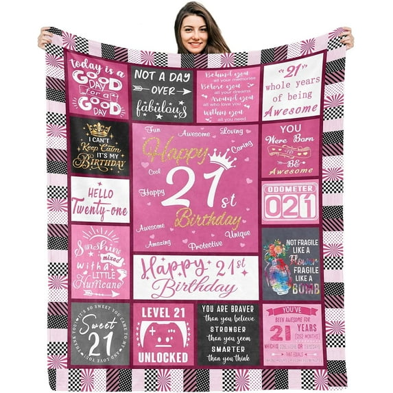 Birthday Gifts for 18 Year Old Girls, 18th Birthday Decorations for Girls, Best 18th Gift Ideas Throw Blankets for Daughter Niece Sister Friends(Size:50" X 60")