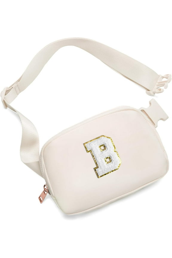 Birthday Gifts for 8 9 10 11 12 13 Year Old Girls Personalized Fanny Pack Crossbody Bags with Initial Letter Patch Belt Bag for Teen Girls Cute Trendy Stuff Travel Essentials (Lavender-A)