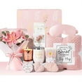 thumbnail image 1 of Birthday Gifts Baskets for Women, Self Care Package Get Well Soon Gift, Thinking of You Sympathy Spa Gift Set with Crochet Flower Bouquet for Her - Valentine's, Mother's Day Gifts, Pink, 1 of 8