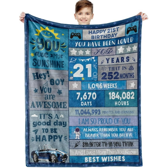 Birthday Gifts Blanket for 18 Year Old Boys,18 Year Old Boy Birthday Gift Blanket Happy Birthday Blanket 18th Birthday Decorations for Teen Boy Throw Blankets 50"X60"