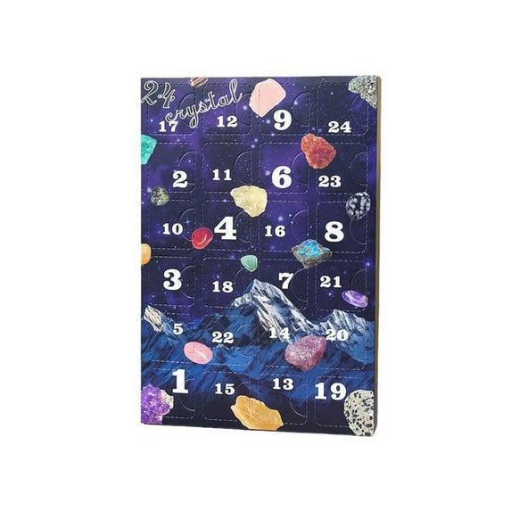 Birthday Gifts For Boys, 24Pc Crystal Raw Stone Advent Calendar 2025 Gift Box - Portable Collection Surprises, Unique Scientific Countdown Box - Kids Girls Boys, Xmas Gifts, Xmas