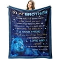 thumbnail image 1 of Birthday Gifts for Brother Throw Blanket 50"X60", Big Brother Gifts from Sister, Best Brother Gifts for Brother Adult, Brother Memorial Gifts, Fathers Day Birthday Graduation Gifts for Brother Idea, 1 of 6