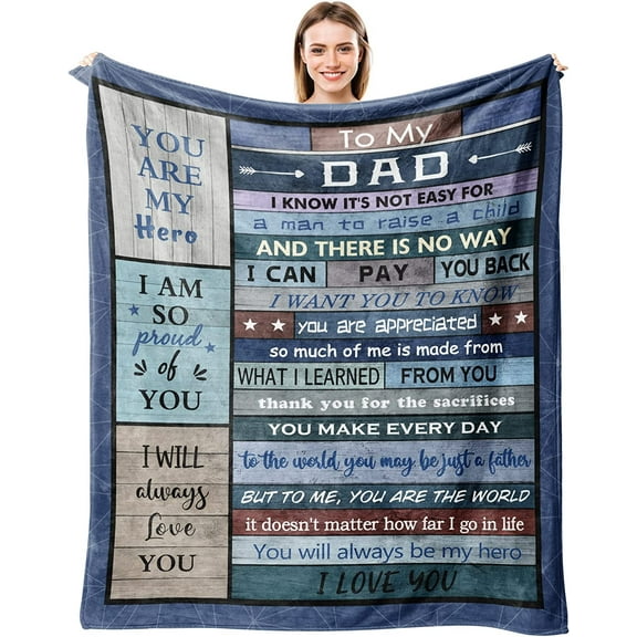 Birthday Gifts for Dad Blanket 60"X50" - Dady Gifts from Daughter - Dad Birthday Gift - Dad Gifts from Daughter and Son - Best Dad Ever Gifts Idea - Gifts for Dad Who Wants Nothing