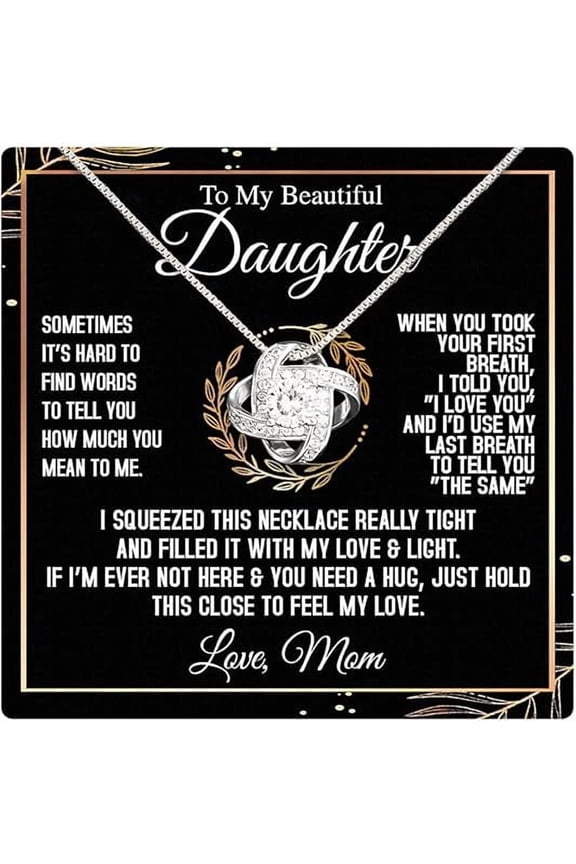 Birthday Gifts For Daughter From Mother, To My Daughter Necklace from Mom With Heartfelt Message & Elegant Box, Jewelry Gift for Daughter From Mother On Graduation, Christmas