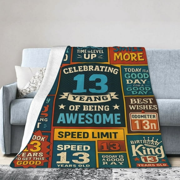 Birthday Gifts For 13 Year Old Boys Flannel Blanket for Adults – Cozy Throw for Sofa Bed or Office Use for All Seasons 50x40