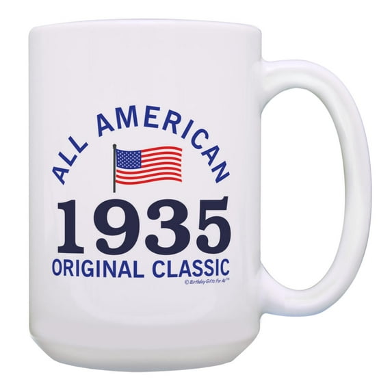 Birthday Gifts For All 90th Birthday All American 1935 Original Classic 15oz Coffee Mug Tea Cup