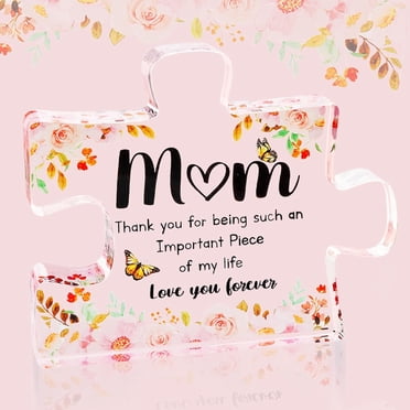 Acrylic Mum Jigsaw Puzzle Plaque – Clear, Printed Gift For Mum – Christmas Or Mother's Day (UK)
