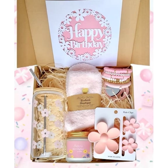 Birthday Gifts For Women,Her,Happy Birthday Gift Box For Mother,Sister,Daughter,Friends (Light Pink)