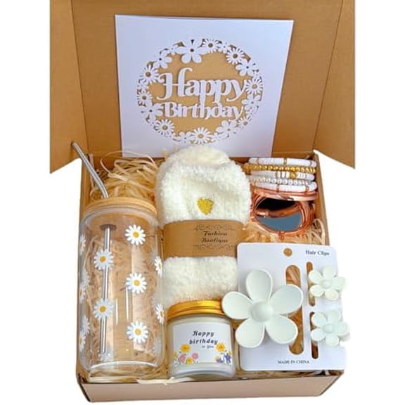 Birthday Gifts For Women Teen Girl,Her,Happy Birthday Gift Box For Mother,Sister,Daughter,Friends (White)