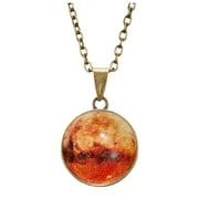 Birthday Gifts For Women Universe Ball Pendant Necklace Side Double Glass Planet Galaxy Necklace