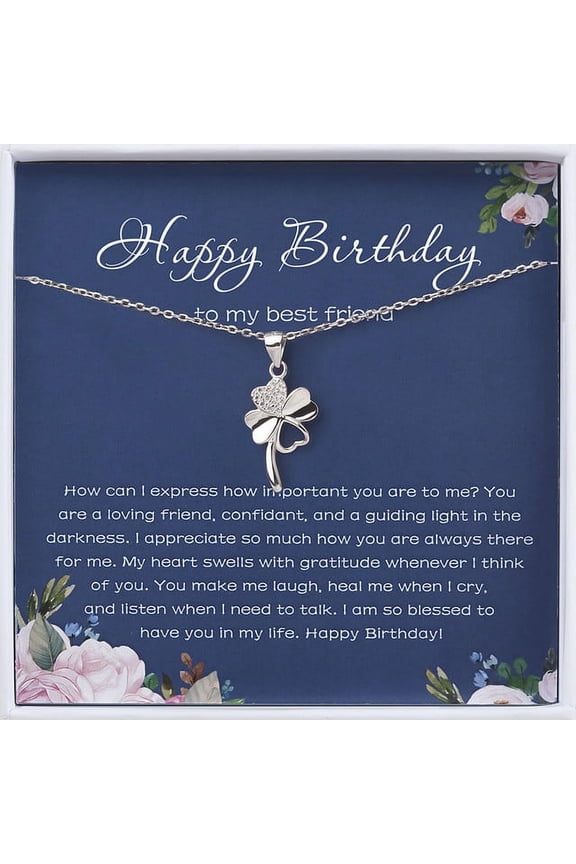 Birthday Gifts - Friend Gift - Birthday Gifts for Her - Best Friend Birthday Gifts - Best Friend Necklace - Sterling Silver Clover necklace