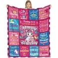 thumbnail image 1 of Birthday Gifts for Girls, 5-14 Year Old Girl Gift, Happy Birthday Gift, Blankets for Girls, Birthday Gifts for Daughter/Friend/Sisters, Birthday Decorations Blanket, 40''x50'', 1 of 5