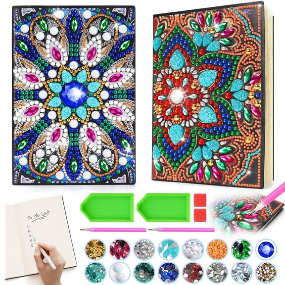 Birthday Gifts for Girls 7-8-11-12 Year Old, Kids Crafts Supplies Toys for Girl Age 5 6 9 10 Diamond Art Painting Kits Journal Notebook Arts and Crafts for Kid Bricolage Jouet Enfant Diary Stationary