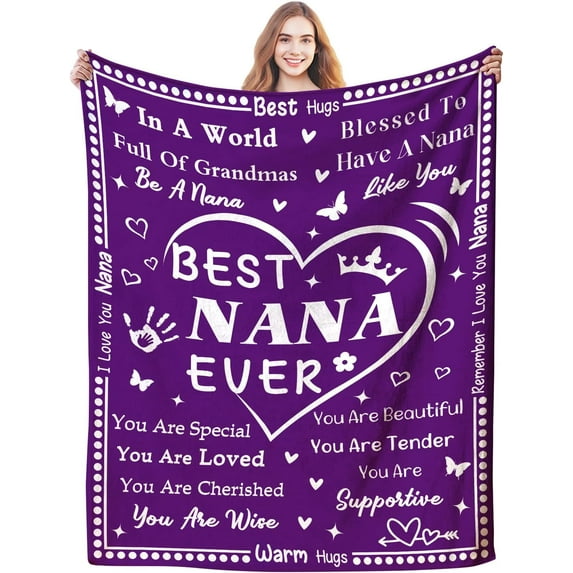 Birthday Gifts for Grandma Blanket,3D Printed Nana Grandma Grandmother Blankets and Throws Unique Grandma Gifts from Grandson Grandkids Mothers Day Best Gifts 50"X40"
