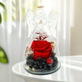 thumbnail image 1 of Birthday Gifts for Her, Glass Angel Figurine with Rose Gifts, Preserved Forever Real Rose Gifts for Women, Angel with Rose, Gifts for Valentine Mothers Day, 1 Pcs, 5.12x2.76", 1 of 6