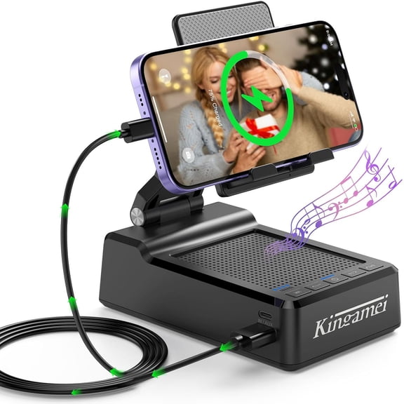 Birthday Gifts for Him,Cell Phone Stand with Wireless multifunctional Bluetooth Speaker and Anti-Slip Base HD Surround Sound Perfect for Home and Outdoors,Unique Valentines Day Gifts for Him