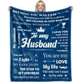 thumbnail image 1 of Birthday Gifts for Husband from Wife, Romantic Husband Birthday Gift from Wife to My Husband Flannel Blanket Christmas Anniversary Valentines Gifts for Husband from Wife Soft Throw Blanket 60"*50", 1 of 7