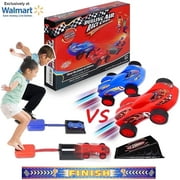 Christmas Gifts for Boys,Car Toys for Kids Ages 8-12,Toys for Boys 8 to 11 Years,Air Powered Cars for Boys and Girls,2 Toy Car Launchers and Air Powered Cars with Ramp and Finish Line