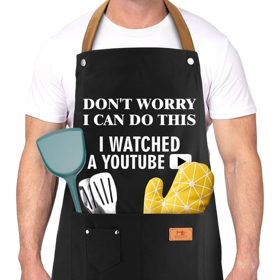 Birthday Gifts for Men, Gifts for Husband from Wife, Gifts for Boyfriend Dad, Grilling Aprons with Adjustable Neck Strap, Chef Cooking Apron Gifts for Father's Day, Gifts for Women Mom, Christmas