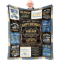 Birthday Gifts for Men, Men Gifts for Birthday Unique, Birthday Gift for Him, Man Birthday Gift Ideas Throw Blankets 60" x 50", Happy Birthday Gifts for Male/Dad/Grandpa/Uncle/Husband/Boyfriend
