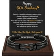 thumbnail image 1 of Birthday Gifts for Men Teen Boys Gift Leather Bracelet Happy Birthday I Love You Forever Engraved Linked Together 21st 30th 40th 50th 60th Birthday Valentines Jewelry, 1 of 7