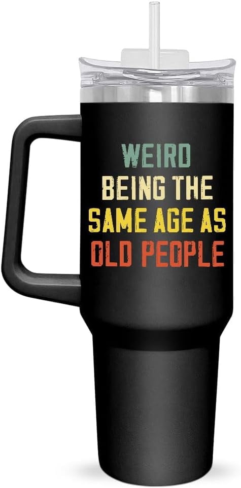 Birthday Gifts For Men,Women - Father''s Day,Christmas,Valentines Day Gifts For Him,Gag Gifts For Dad,Grandpa,Husband,Funny Gifts For Wife - 40 Oz Insulated Tumbler With Handle And Straw