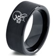 thumbnail image 1 of Tungsten Gamer Men Wedding Ring Black Engagement Gifts Chunky Rings Graduation Gift for Her Satin, 1 of 7