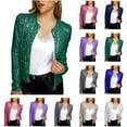 thumbnail image 1 of Birthday Gifts! QATAINLAV Womens Glitter Sequin Top for Going Out Outfits Sparkly Shimmer Long Sleeve Jackets Casual Open Front Fashion Cardigans Beige XL, 1 of 8