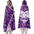 thumbnail image 1 of Birthday Gifts for Sister,Sister Birthday Gifts Sherpa Wearable Blanket Hoodie,Gifts for Sisters from Sisters Adult,Sister Gifts from Sisters/Brother,Sister Purple Double Hooded Blanket,70.8" X 47.3", 1 of 6