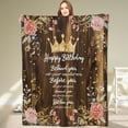 thumbnail image 1 of Birthday Gifts,Unique Best Gift Blanket 60x80in for Women Girls,Rustic Floral Crown Love Blankets,Ideas for Mom Sister Wife Female Daughter Grandma Lightweight Throw,Happy Festival Party Decor, 1 of 5