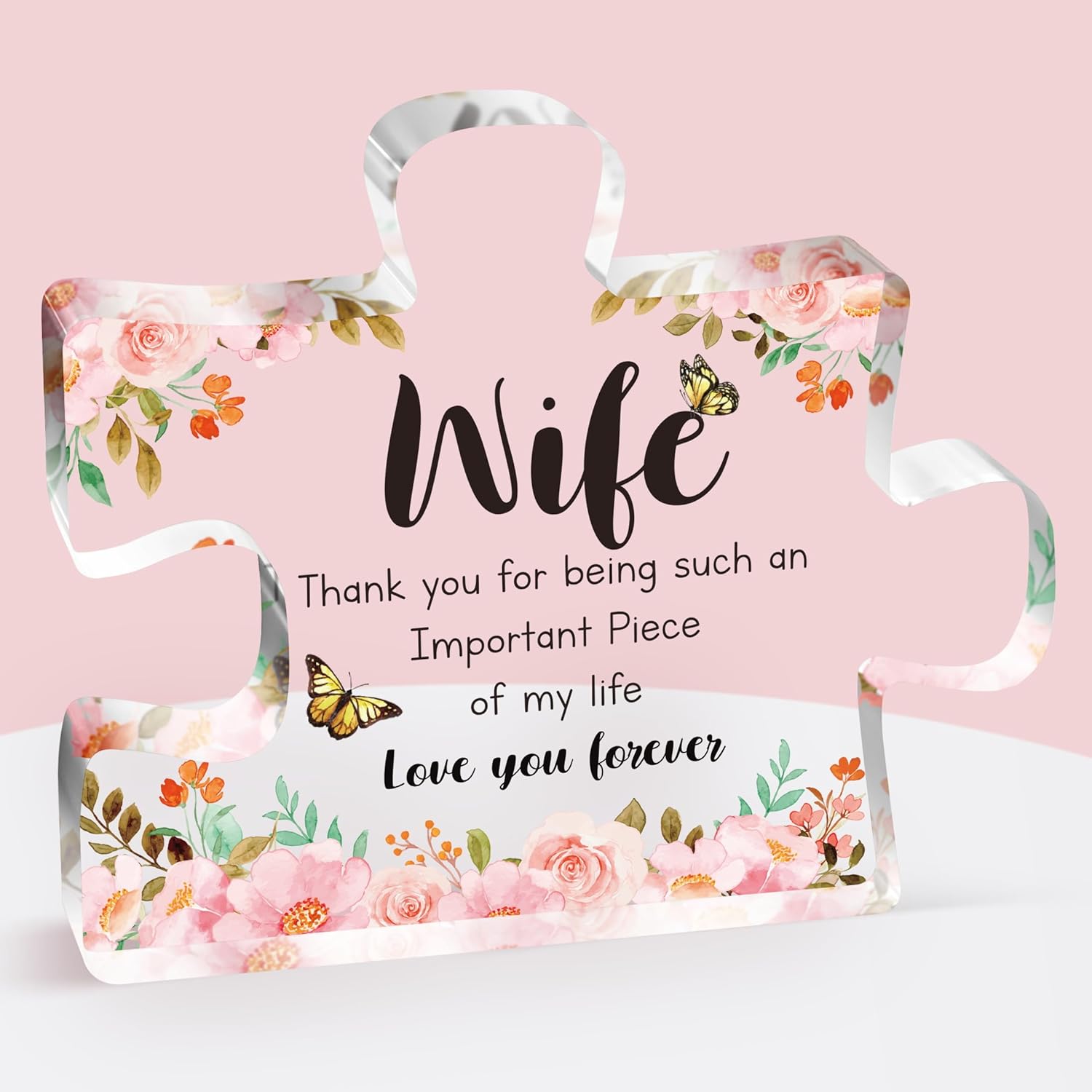 Puzzle In Acrilico Best Friend - Regalo Per Migliore Amica Con Scritta 'Thank You For Being A Piece Of My Life'