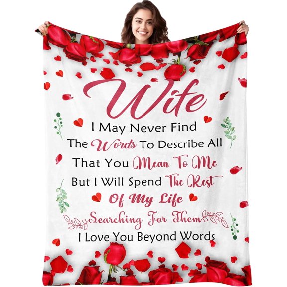 Birthday Gifts for Wife - Gifts for Wife from Husband - Anniversary Wedding Gift for Women - Wives Birthday Gift Ideas - Romantic I Love You Present for Her - to My Wife''s Blanket 60"x80"