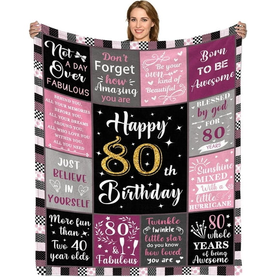 Birthday Gifts for Women Birthday Blanket, Queen Birthday Gifts for Wife, 60"x80" Happy Birthday to You Blanket Decorations, Happy Birthday Gifts for Her Friend Mom Sister Wife